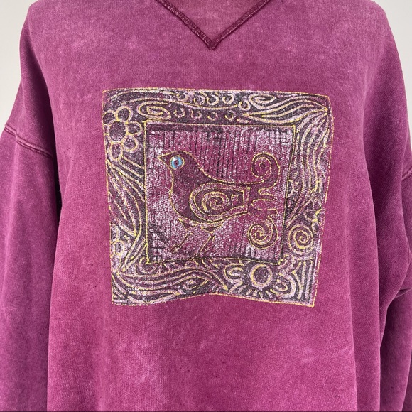 Vintage 80’s English Bay Sportswear Sweatshirt Baggy Acid Washed Pink Bi… - Picture 5 of 6